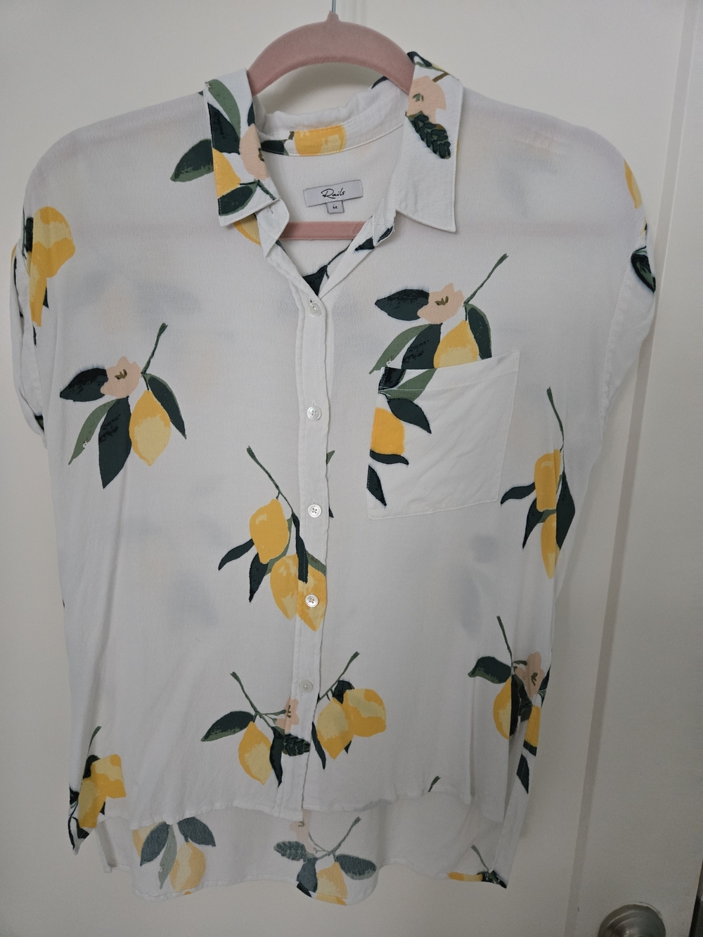 Rails White Lemon-Print Button-Down Blouse - Picture 1 of 4